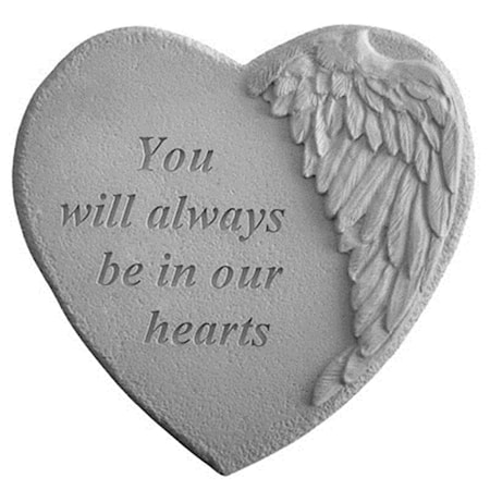 Kay Berry Winged Heart Memorial Stone - You Will Always Be. KA313396